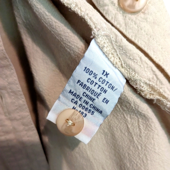 Cream Button-up Shirt by Penningtons - 1X - Y2K - Picture 5 of 6